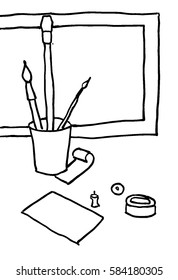 sketch of education doddle elements on notebook vector illustration