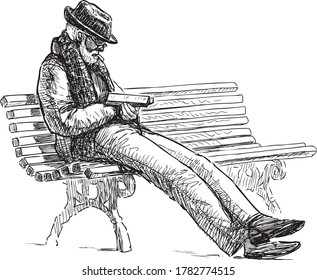 1,704 Old man sitting sketch Images, Stock Photos & Vectors | Shutterstock