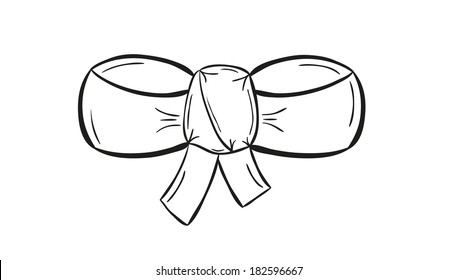 sketch of the elegant bow on white background, isolated
