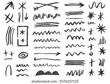 sketch elements. Abstract Doodle Brush Strokes
