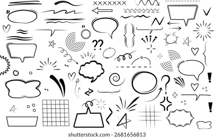 Sketch elements drawn sketch elements Vector stock illustration 