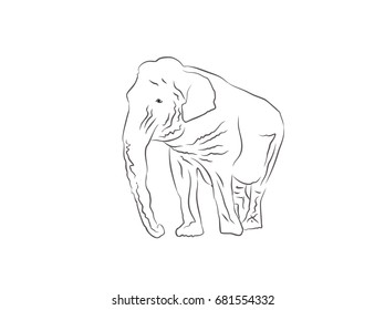 Sketch of elephant icon