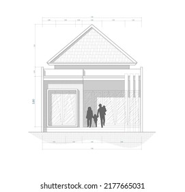 Sketch Elevation Front View Minimalist House Stock Vector (Royalty Free ...