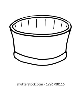 Sketch of an empty bowl. Vector isolated element for design.