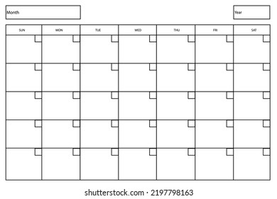 Sketch Empty Calendar Line Drawing Vector Stock Vector (Royalty Free ...