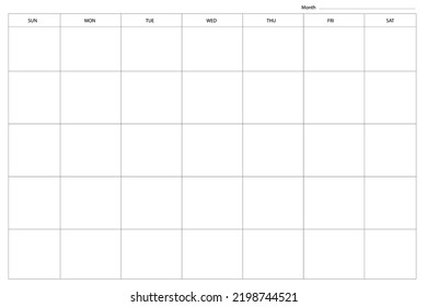 Sketch Empty Calendar. Line Drawing. Vector Illustration. Stock Image. 