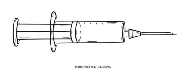 sketch of the empty injection on white background, isolated