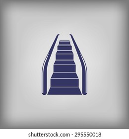 Sketch of escalator. Vector illustration rendering of 3d
