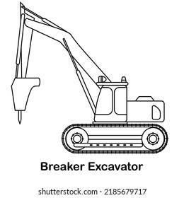 Sketch excavator heavy duty construction vehicle  