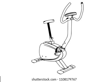 sketch of an exercise bike vector
