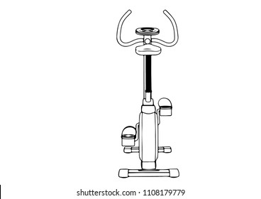 sketch of an exercise bike vector