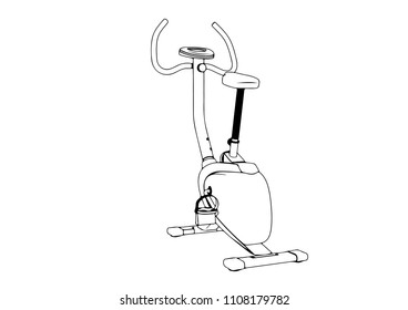 sketch of an exercise bike vector