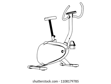 sketch of an exercise bike vector