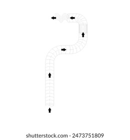 sketch of exhaust pipe turns and wind direction