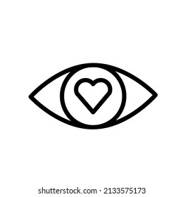 Sketch eye heart. Love concept. Heart icon set. Love symbol. Vector illustration. stock image.