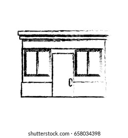 sketch facade store door windows image