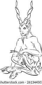 Sketch Faun Stock Illustration 263843399