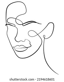 Sketch Female Abstract Face Drawing Female Stock Vector (Royalty Free ...