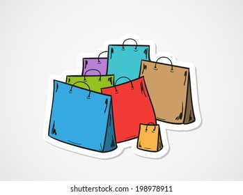 sketch of the few bags for shopping