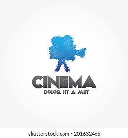 Plantilla de diseño de Vector de cámara de película de boceto