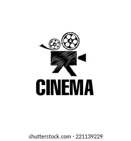 sketch film camera vector design template