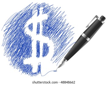 sketch of financial symbol