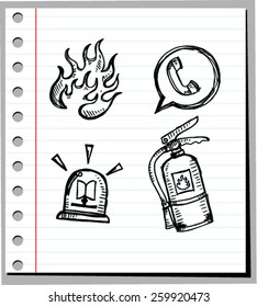 sketch of fire extinguisher, vector illustration
