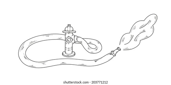 sketch of the fire hydrant on white background, vector