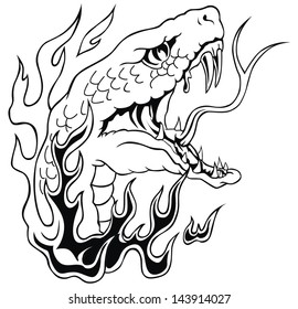 sketch fire snake