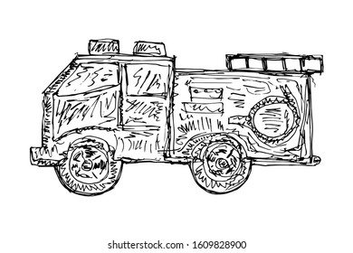 the sketch of fire truck
