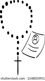 Sketch of First Holy Communion element. Hand Drawn Religious element. 