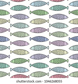Sketch Fish Seamless Background