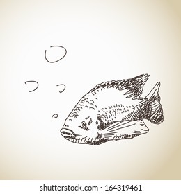 Fischskizze Vektorgrafik