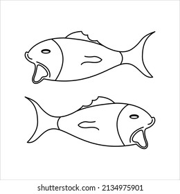 esbozo gráfico de ilustración de vector de peces