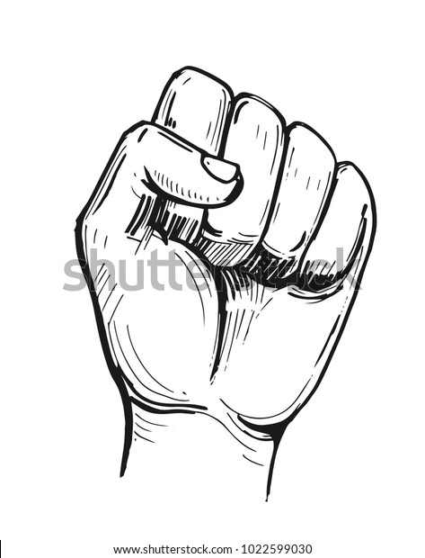 Sketch Fist Hand Drawn Illustration Converted Stock Vector (Royalty ...