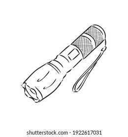 Esbozo de una linterna aislada en un fondo blanco. Vector
