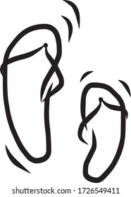 sketch of flip flops for summer set icons