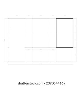 sketch of the floor plan of the building for parking fire trucks