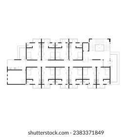 sketch of the floor plan and interior plan of the apartment