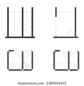 sketch of the floor plan and sections of the bathroom or squat toilet