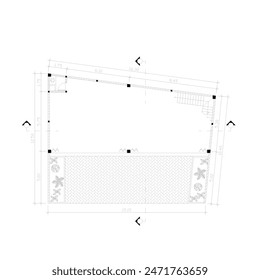 boceto de un Plan de piso para un edificio comercial