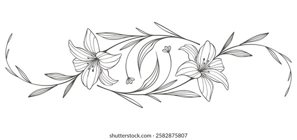 Sketch Floral Botany Collection. flower drawings. Black and white with line art on white backgrounds. Hand Drawn Botanical Illustrations. Vector eps