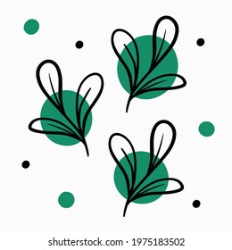 Sketch Floral Botany Collection. Leave Drawings. Beautiful Line Art On White Backgrounds. Illustrations. Vector.