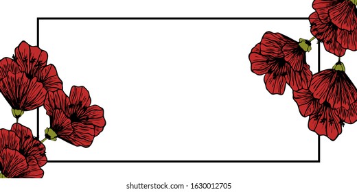 Sketch Floral Botany Collection. Line art on white backgrounds. Hand Drawn Botanical Illustrations. Vector flower card.
