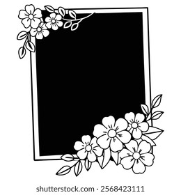 Sketch Floral Botany Collection. Magnolia flower drawings. Black and white with line art on white backgrounds. Hand Drawn Botanical Illustrations.