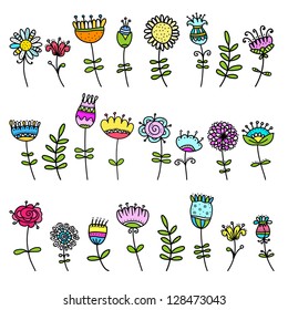 Sketch of floral elements for your design