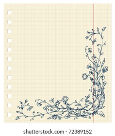 Sketch of floral frame for your design