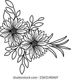 Sketch of Flower Arrangement Illustration