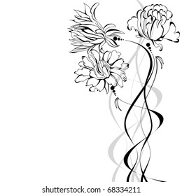 Sketch with flowers