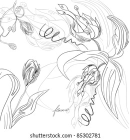 Sketch of flowers